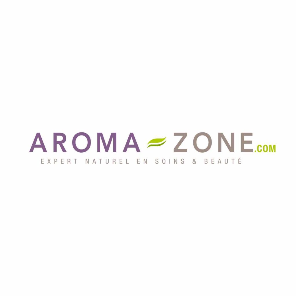 Logo d’Aroma-Zone, partenaire d’Immersive Expérience pour des produits naturels de soins holistiques.